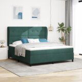 Box Spring Krevet s Madracem Tamno Zelena 180x200 cm Baršun | shoptok.hr
