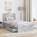  Konstrukcija postelje Betonsko siva 90 x 190 cm Konstruiran les, (5000102103) | Shoptok.si