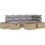  Sjedeća garnitura za vrt 7 pcs Bež 55 x 62 x 69 cm Poli ratan | shoptok.hr