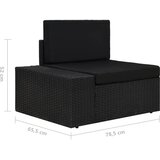  Modularni dvosjed od poliratana crni | shoptok.hr