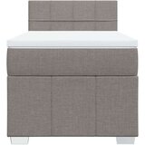 vidaXL Box spring postelja z vzmetnico taupe 90x200 cm blago | Shoptok.si