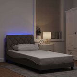 vidaXL Posteljni okvir z LED brez vzmetnice taupe 100x200 cm blago, (21791429) | Shoptok.si