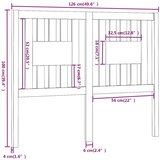  Uzglavlje sivo 126 x 4 x 100 cm od masivne borovine | shoptok.hr