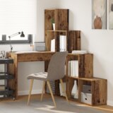 vidaXL s policom s pohranom Staro drvo 101,5 x 149,5 x 149,5 cm | shoptok.hr