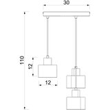 luster na lanku parkla 3xE27/15W/230V crna | Eponuda.com