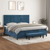  Box spring postelja z vzmetnico temno modra 200x200 cm žamet, (20999276) Cene