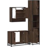 vidaXL 3-dijelni set kupaonskog namještaja boja smeđeg hrasta drveni | shoptok.hr