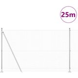 vidaXL varjena žična ograja s 13 stebri z obroči 1.4x25 m pocinkano jeklo | Shoptok.si