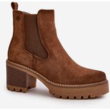 Boto Women's Insulated Heeled Boots Eco Suede Brown Irissinae | Shoptok.si