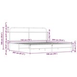 Metalni okvir kreveta bez madraca boja hrasta sonome 193x203 cm | shoptok.hr