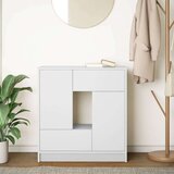  Komoda s predali in vrati, bela, 70,5x34x74,5 cm | Shoptok.si