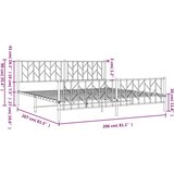 Metalni okvir kreveta uzglavlje i podnožje crni 200x200 cm | shoptok.hr