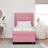 Box Spring Krevet s Madracem Ružičasti 90x200 cm Baršun | shoptok.hr