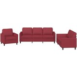  3-dijelni set sofa s jastucima boja vina od umjetne kože | shoptok.hr