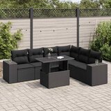 vidaXL 7-dijelni set vrtnih sofa od poliratana s jastucima crni | shoptok.hr