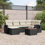 vidaXL 7-dijelni set vrtnih sofa od poliratana s jastucima crni | shoptok.hr