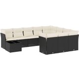 vidaXL 11-dijelni set vrtnih sofa od poliratana s jastucima crni | shoptok.hr