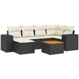Maison Chic Seti vrtnega pohištva - Vrtna garnitura - Vrtni pohištvo set 7-delna z blazinami črn poli ratan, (21801640) | Shoptok.si