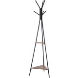 HOMCOM obešalnik za oblačila z dvema policama in šestimi kljukami v industrijskem slogu v črni in rjavi barvi 32,5 x 45,5 x 182 cm, (20745352) Cene