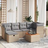  7-dijelni set vrtnih sofa s jastucima bež od poliratana | shoptok.hr