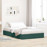  Ottomanska Okvir za krevet s pohranom s pohranom Baršun - Tamnozelena 120 x 200 cm | shoptok.hr
