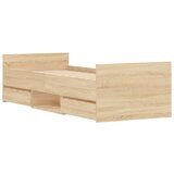  Kreveta s uzglavljem i podnožjem boja hrasta 75 x 190 cm | shoptok.hr