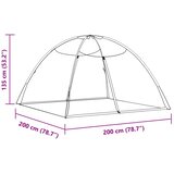  Komarnik Mongolia s vratima 220 mrežasti crni 200x200x135 cm | shoptok.hr