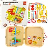  Leseni set igračk v kovčku z motivi živali - 59 elementov | Shoptok.si