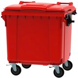  plastični kontejner 1100l ravan poklopac crvena 3020-10 Cene