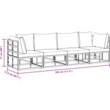 vidaXL Sjedeća garnitura za vrt 4 pcs Crna 283 x 71.5 x 71 cm Aluminij | shoptok.hr