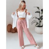DStreet Spodnie damskie casualowe wide leg LOVETRIP różowe | shoptok.hr