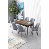 Hanah home Set Trpezarijski sto i 6 stolica Zen, sivo-smeđa | Eponuda.ba