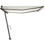  Ročno zložljiva tenda z LED lučkami 450x300 cm krem, (20729027) | Shoptok.si