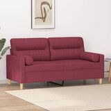 vidaXL Kavč dvosed z blazinami vinsko rdeč 140 cm blago Cene