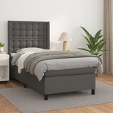 The Living Store Box spring postelja z vzmetnico siv 100x200 cm umetno usnje - Box Spring Postelja, (21516993) Cene