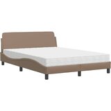 The Living Store Postelja z vzmetnico kapučino 120x200 cm umetno usnje - Postelja, (21610469) | Shoptok.si