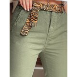 DStreet Spodnie damskie casualowe z paskiem MADELINA khaki | Shoptok.si