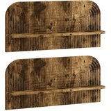  Zidna polica 2 kom. Dimljeni hrast 80.5 x 13.5 x 37.5 cm Cijene