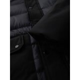 Ombre Men's long quilted jacket with large pockets - black | shoptok.hr