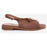 S. BARSKI Ladies Sandals With Decorative Heart Dark Beige S.Barski KV27-018 | ePonuda.com