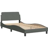 vidaXL Posteljni okvir z vzglavjem temno siv 100x200 cm blago | Shoptok.si