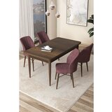 Hanah home Arp - Baroque, Dusty Rose BaroqueDusty Rose Dining Table & Chairs Set (5 Pieces) | ePonuda.com