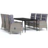 7-dijelni vrtni blagovaonski set s jastucima sivo-crni | shoptok.hr