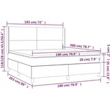  Krevet box spring s madracem LED krem 180x200cm od umjetne kože | shoptok.hr