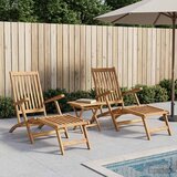 Sklopiva ležaljka s stolom 2 pcs Prirodna Čvrsto teak drvo - 2x stolica + sklopivi stol Cijene