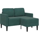 vidaXL 2-sedežni kavč z ležiščem v obliki črke L temno zelena 125 cm | Shoptok.si