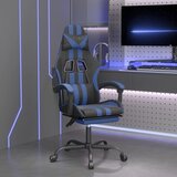  Igraća stolica od umjetne kože s osloncem za noge crno-plava | shoptok.hr