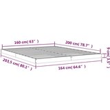  Okvir za krevet 160x200 cm od masivne borovine | shoptok.hr