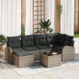 vidaXL 6-dijelni set vrtnih sofa s jastučićima crni poli ratan Cijene