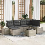  Sjedeća garnitura za vrt 6 kom. Svijetlo siva poliratan Svjetlosiva 264 x 62 x 85 cm | shoptok.hr